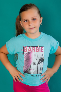 Футболка 22468 Barbie кор. рукав - мятный (Нл)