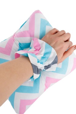Подушка для кормления ребенка на манжете ПКР-зигзаг-голубой (Нл)