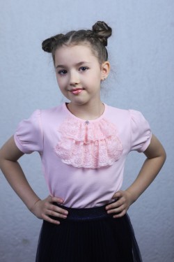 Джемпер с коротким рукавом для девочки 61318 - нежно-розовый (Нл)