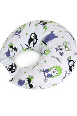 Подушка для кормления ребенка и беременных арт. ПД-К-совы на белом (Нл)