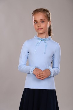 Блузка для девочки Ариэль Арт. 13265 - светло-голубой (Нл)