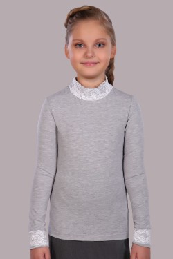 Блузка для девочки Дженифер арт. 13119 - серый меланж (Нл)