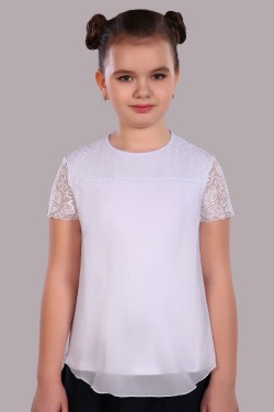 Блузка для девочки Анжелика Арт. 13177 - белый (Нл)
