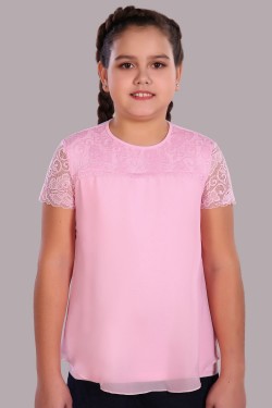 Блузка для девочки Анжелика Арт. 13177 - светло-розовый (Нл)