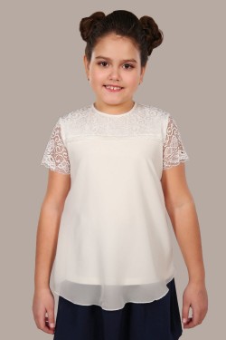 Блузка для девочки Анжелика Арт. 13177 - крем (Нл)