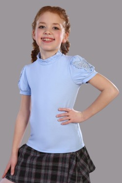 Блузка для девочки Бэлль Арт. 13133 - светло-голубой (Нл)