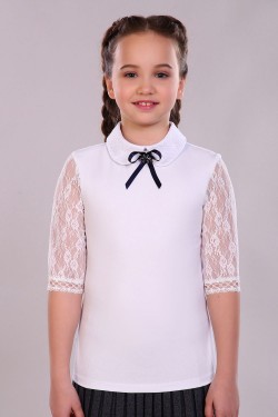 Блузка для девочки Шарлиз Арт. 13237 - белый (Нл)