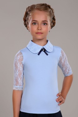 Блузка для девочки Шарлиз Арт. 13237 - светло-голубой (Нл)