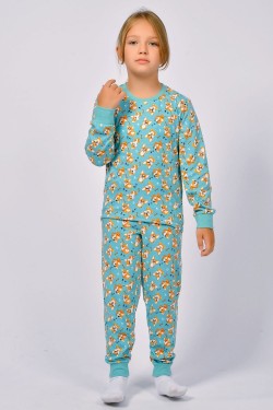 Пижама детская 91223 - пастельно-бирюзовый корги (Нл)