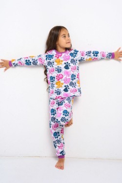 Лапуля - детская пижама теплая - лиловый (Нл)