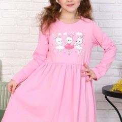 Платье Балеринки детское дл. рукав - ярко-розовый (Нл)