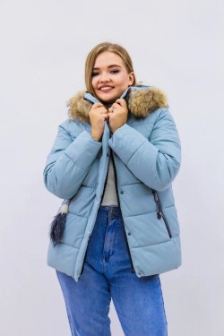 Зимняя женская куртка еврозима-зима 2867 - бирюзовый (Нл)