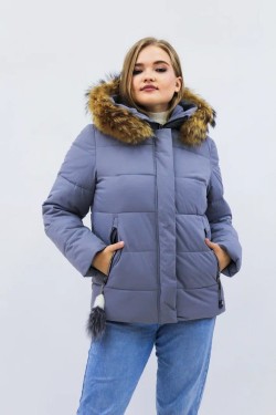 Зимняя женская куртка еврозима-зима 2867 - серый (Нл)