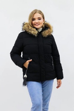 Зимняя женская куртка еврозима-зима 2867 - черный (Нл)