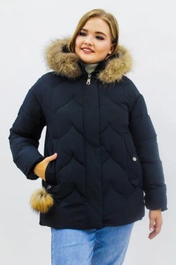 Зимняя женская куртка еврозима-зима 2879 - черный (Нл)