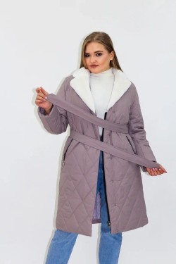 Демисезонная женская куртка осень-весна-еврозима 2816 - розовый (Нл)