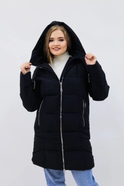 Зимняя женская куртка еврозима-зима 2830 - черный (Нл)