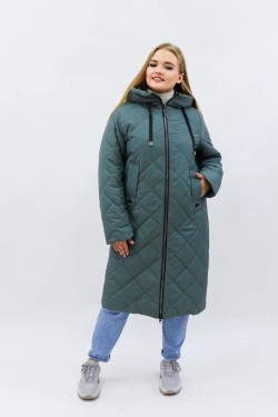 Демисезонная женская куртка осень-весна-еврозима 2810 - зеленый (Нл)