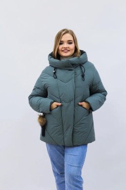 Зимняя женская куртка еврозима-зима 2876 - бирюзовый (Нл)