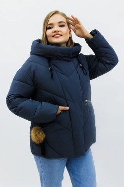 Зимняя женская куртка еврозима-зима 2876 - серый (Нл)