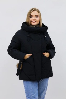 Зимняя женская куртка еврозима-зима 2876 - черный (Нл)
