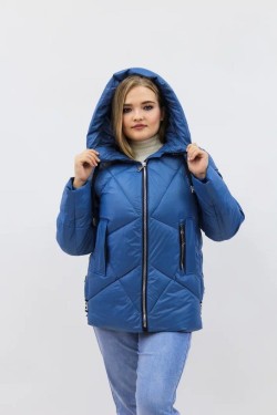 Демисезонная женская куртка осень-весна-еврозима 2811 - голубой (Нл)