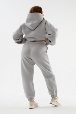 Брюки 89603 с начесом теплые костюмные - светло серый (Нл)