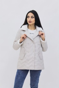 Демисезонная женская куртка Тренд весна осень 921 - бежевый (Нл)