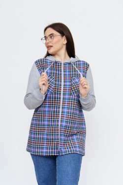 Рубашка женская Азарт - василек-клетка (Нл)