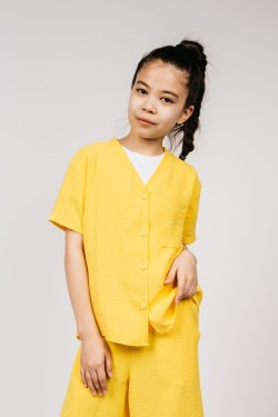 Рубашка для девочки 0610 - желтый (Нл)
