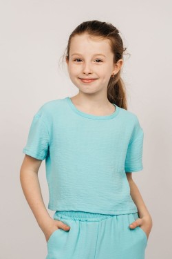 Блузка для девочки 05113 - голубой (Нл)