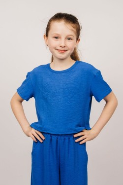 Блузка для девочки 05113 - синий (Нл)