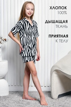 Пижама М22081 - черный+белый (Нл)