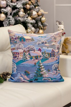 Наволочка 50х50 Вечера на хуторе - синий (Нл)