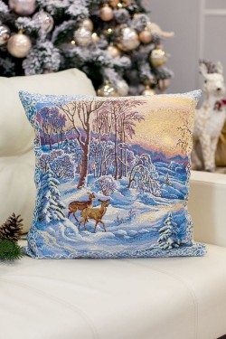 Наволочка 50х50 Олени - голубой (Нл)