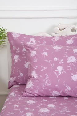 Наволочка поплин Пиония-компаньон - малиновый (Нл)