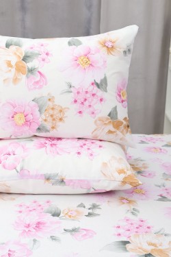 Наволочка поплин Цветочный рай - белый (Нл)