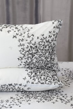 Наволочка поплин Бабочки - белый (Нл)