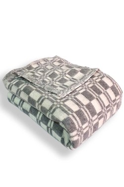 Одеяло байковое Клетка - серый (Нл)