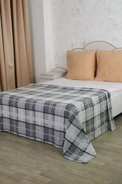 Плед флисовый клетка - серый (Нл)