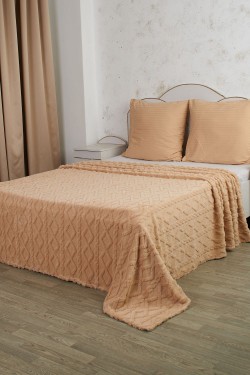 Плед Косичка велсофт - бежевый (Нл)