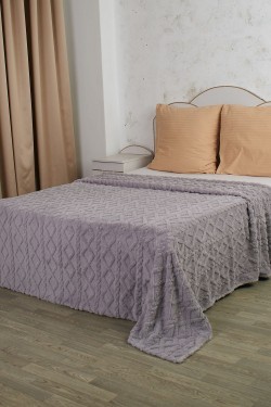 Плед Косичка велсофт - серый (Нл)