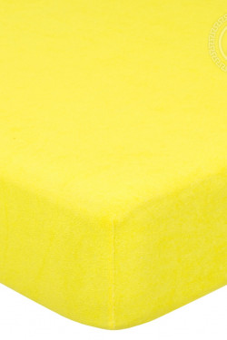 Махровая  простынь на резинке-Лимон