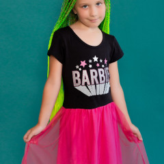 Платье 22764 Barbie кор. рукав - фуксия (Нл)