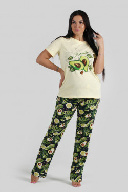 М-Пижама женская с брюками Авокадо арт.Пж-7