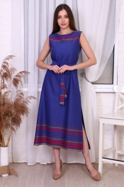 Платье П155дк - синий+красный (Нл)