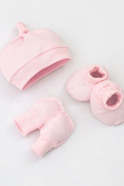 Комплект грудничковый интерлок 3 предмета КПЛ-ИГР-розовый - розовый (Нл)