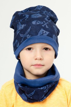 Комплект шапка+снуд Пират детский - синий (Нл)