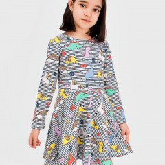 Платье трикотажное для девочки SP5915-25 - комбинированный (Нл)