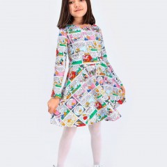 Платье трикотажное для девочки SP5915-26 - комбинированный (Нл)